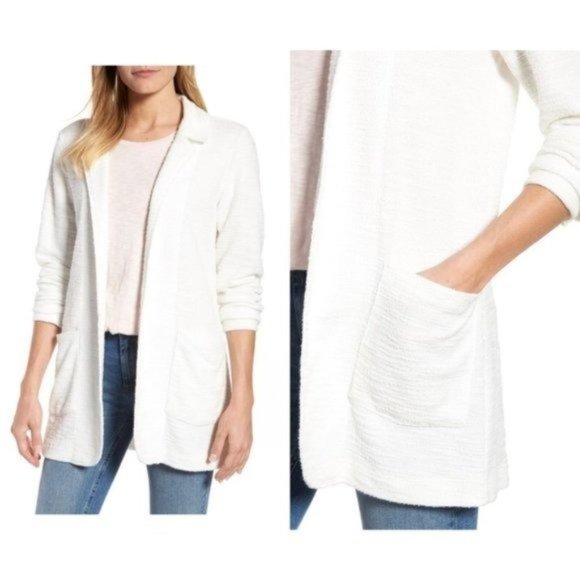 CASLON Ivory Knit Boyfriend Blazer